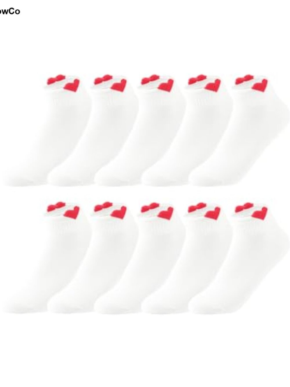 10 Pairs Womens Cotton Ankle Socks Cute Heart Breathable Fitness Casual